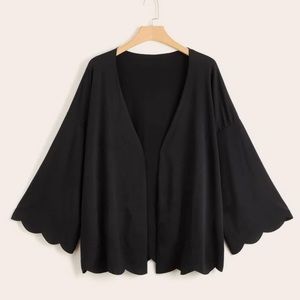 Black Scallop Edge Jacket/Cardigan